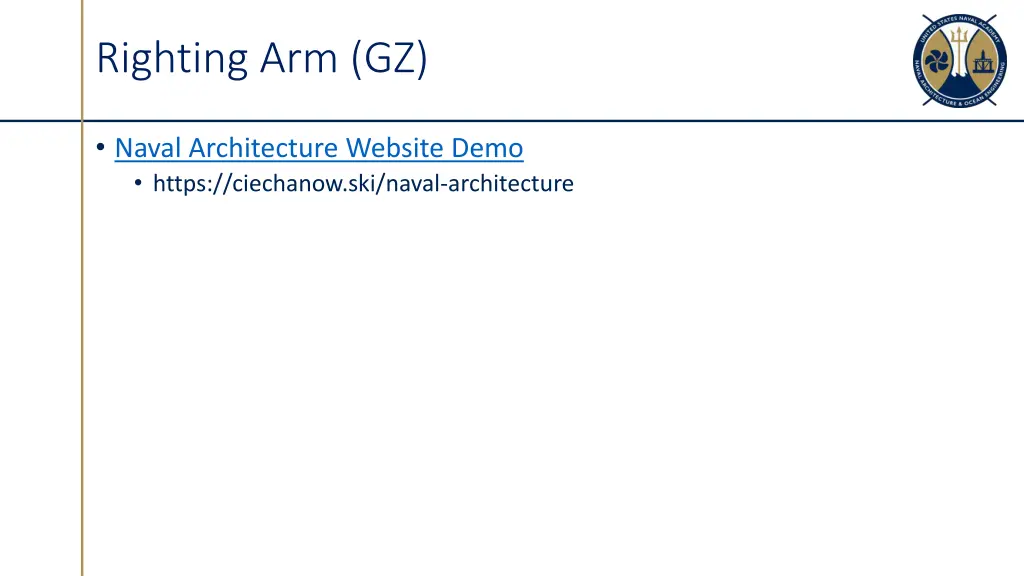righting arm gz 1
