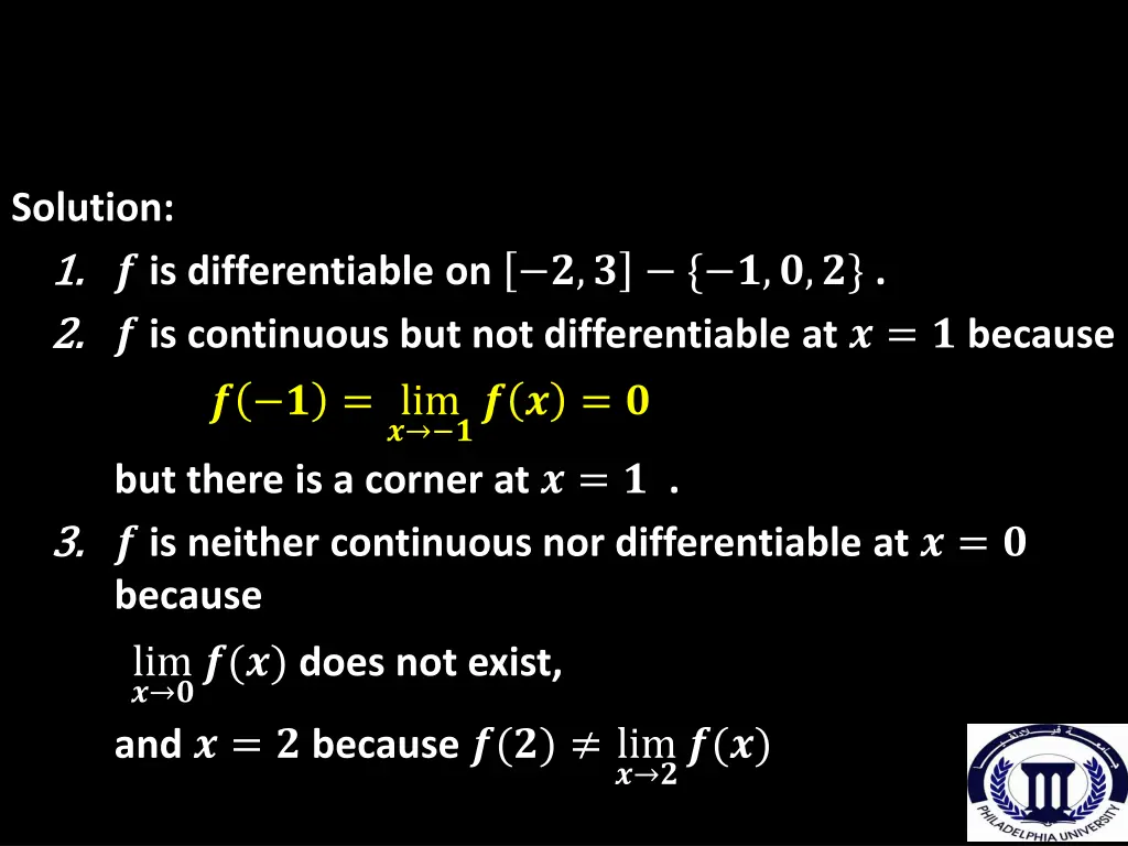 solution 1 1 is differentiable