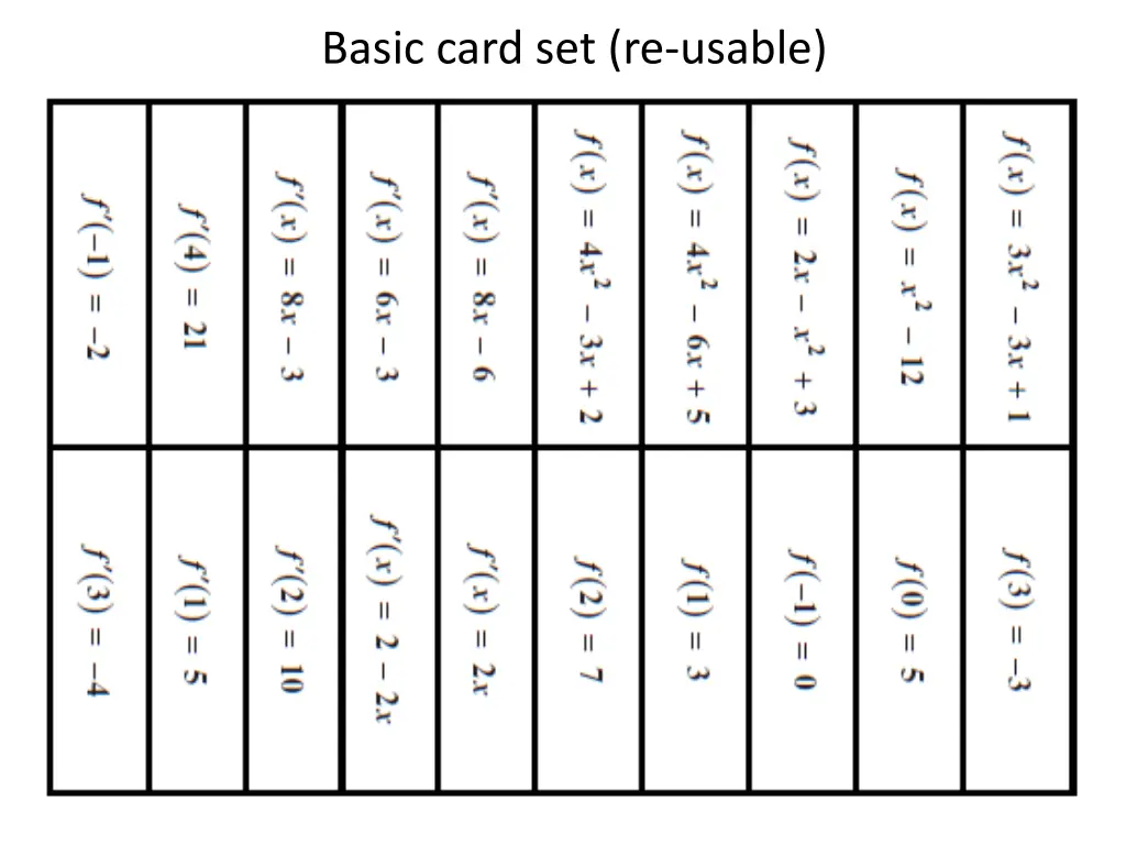basic card set re usable