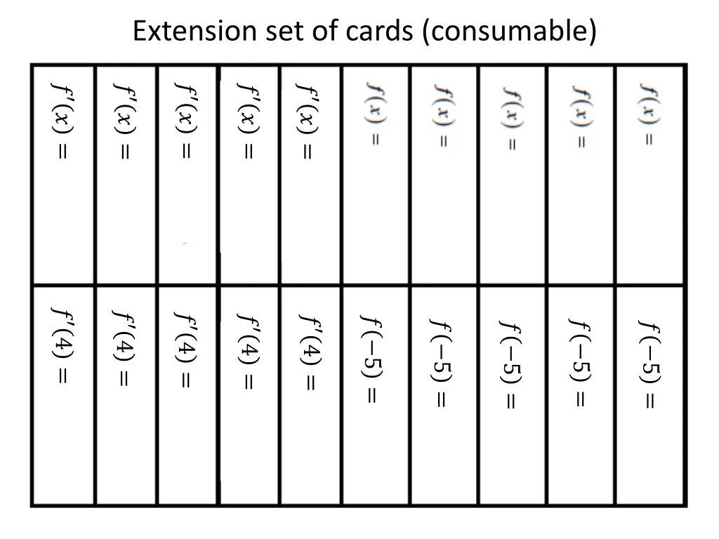 extension set of cards consumable