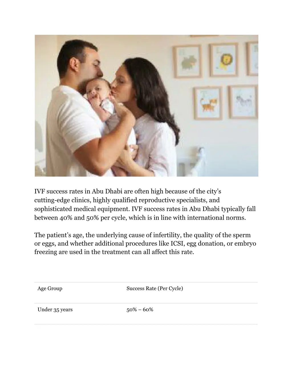ivf success rates in abu dhabi are often high