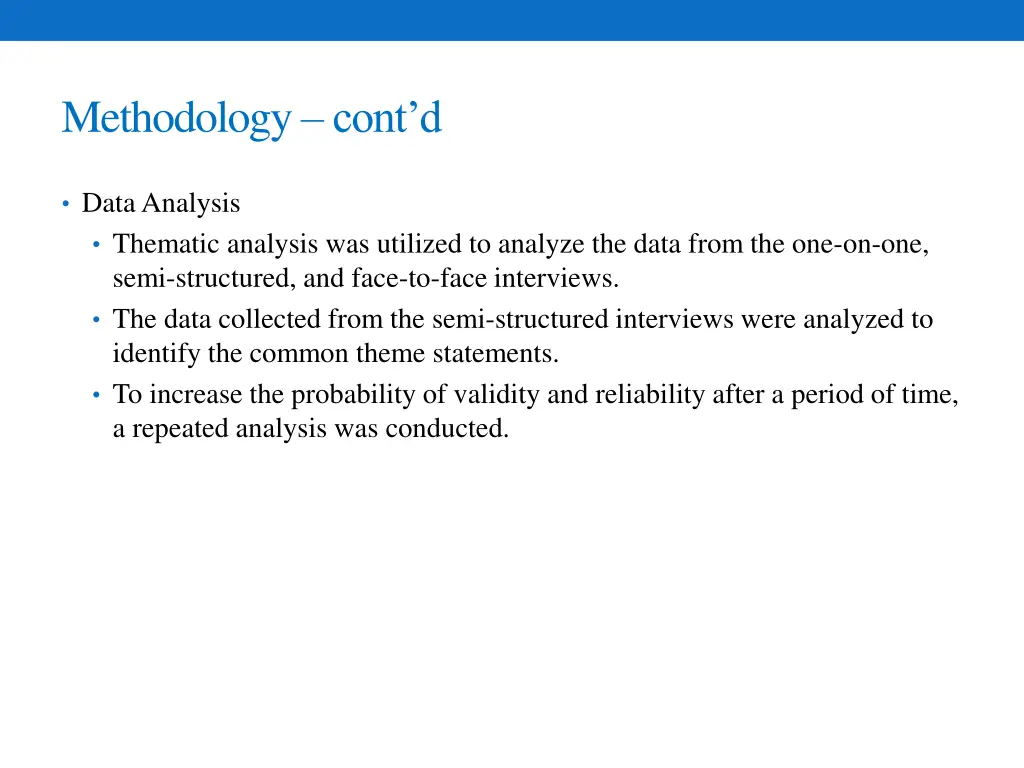 methodology cont d