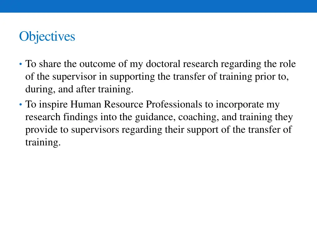 objectives