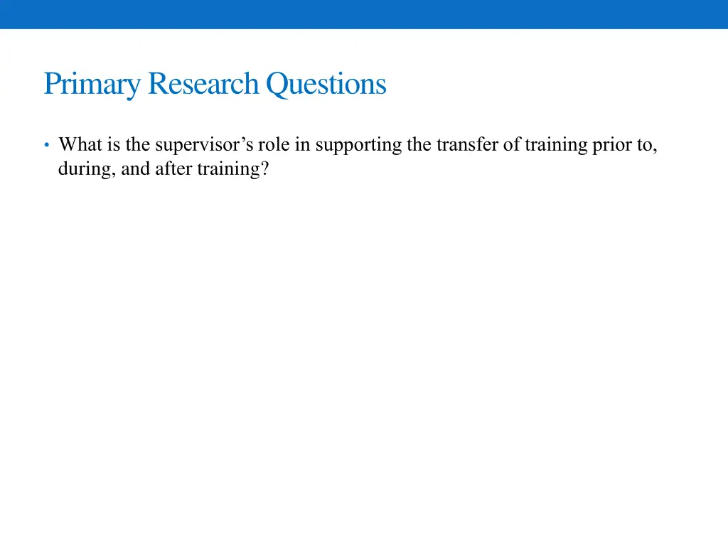 primary research questions