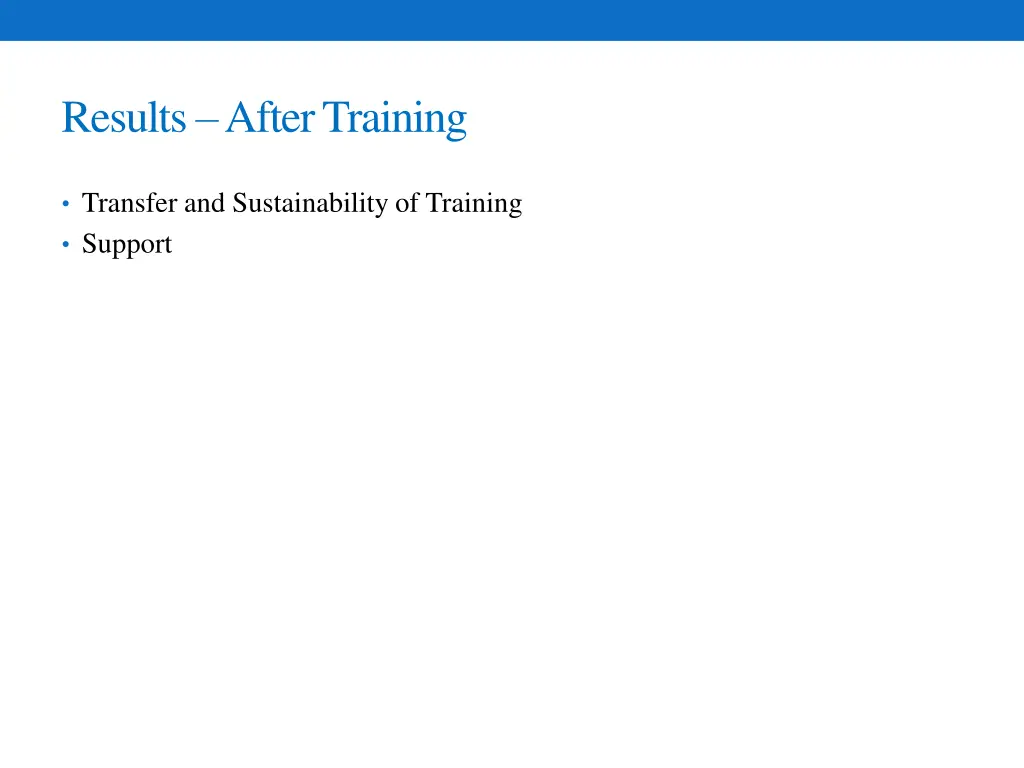 results after training