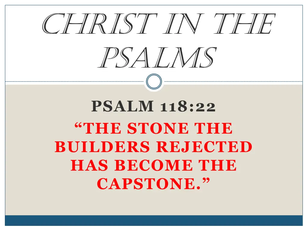 christ in the psalms