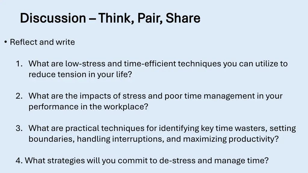 discussion discussion think pair share think pair