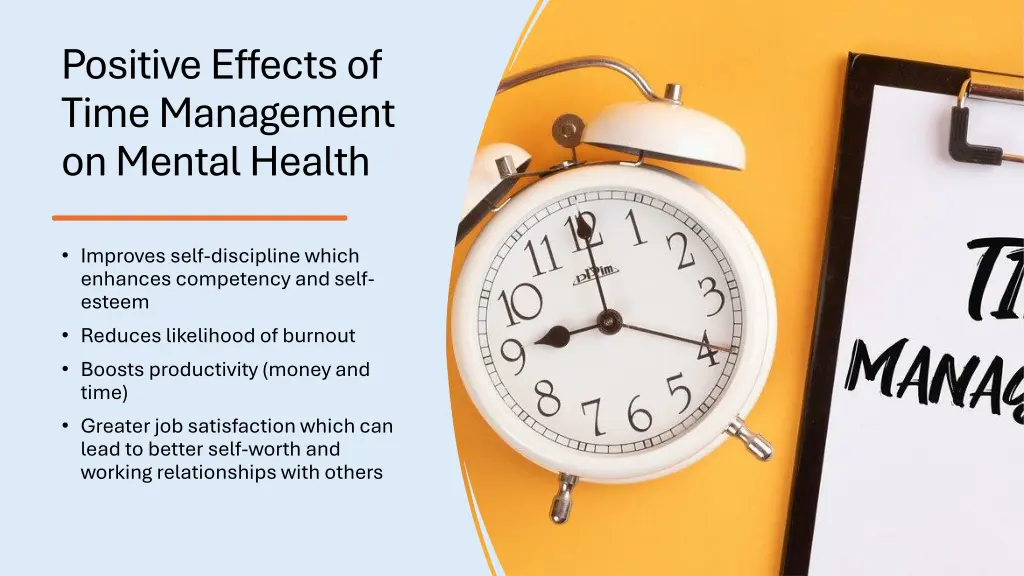 positive effects of time management on mental