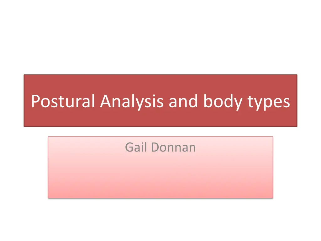 postural analysis and body types