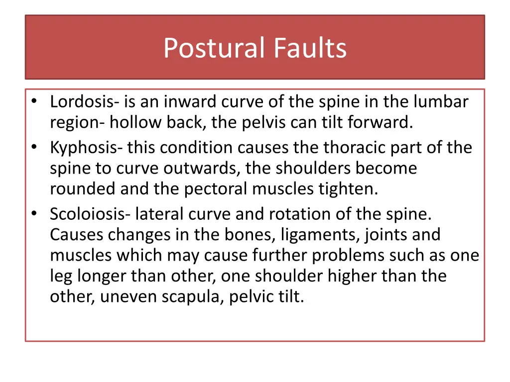 postural faults