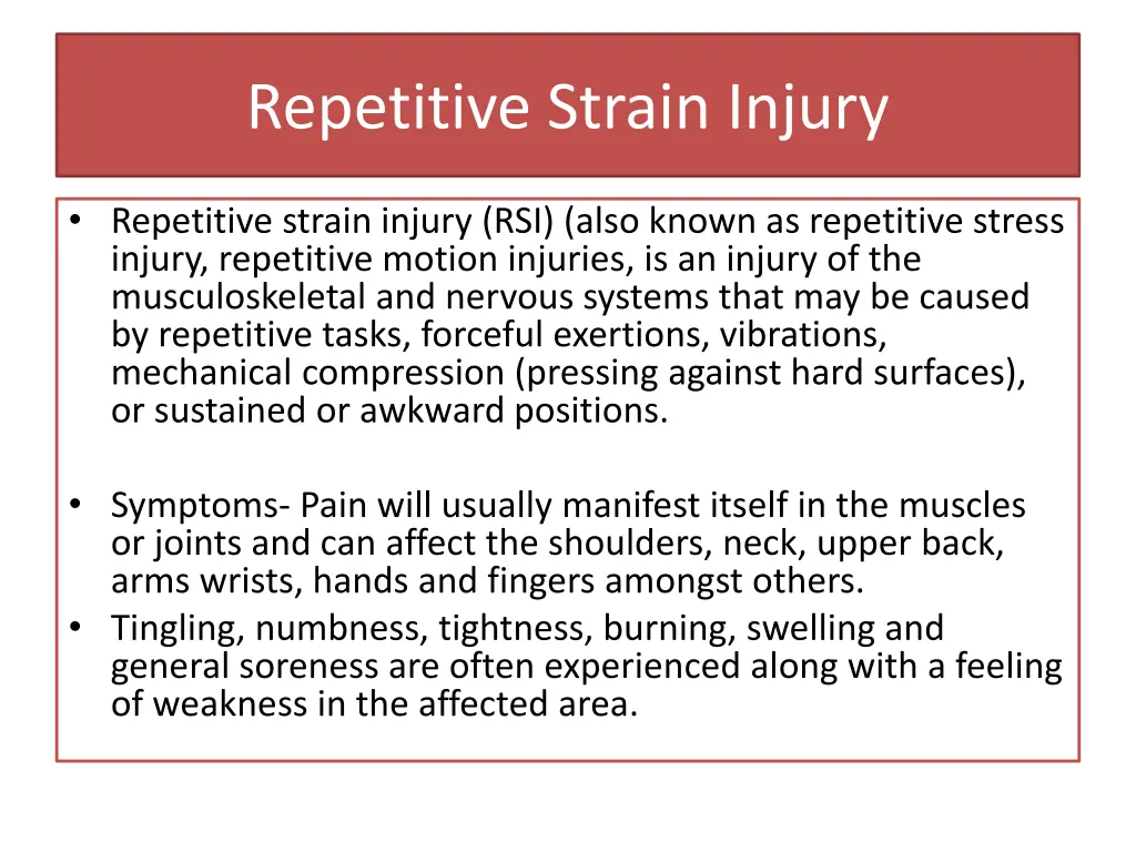 repetitive strain injury