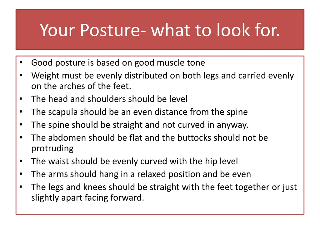 your posture what to look for