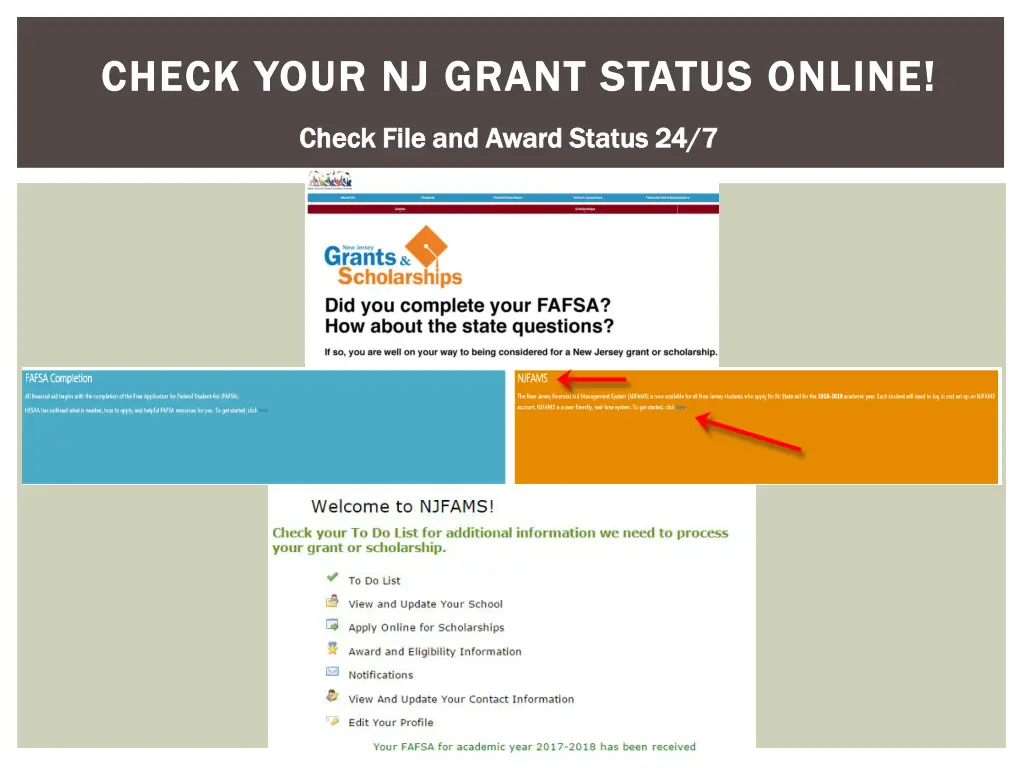 check your nj grant status online check your