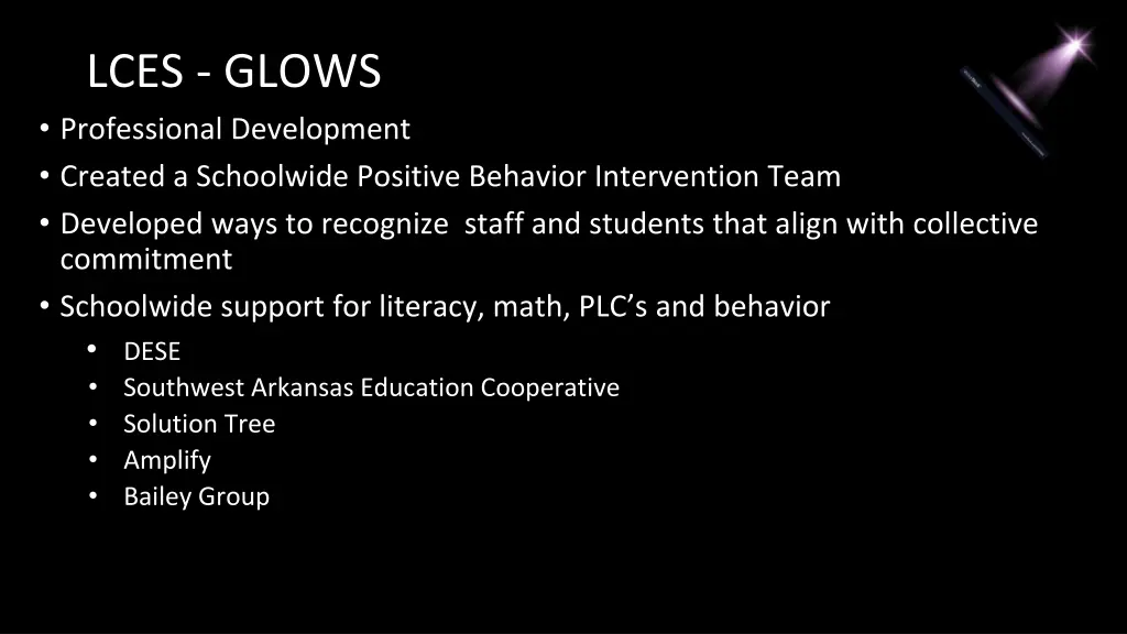 lces glows professional development created