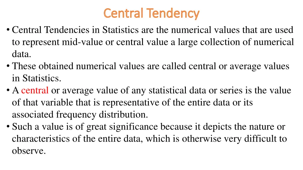 central tendency