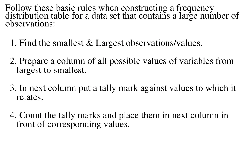 follow these basic rules when constructing