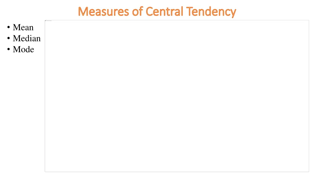 measures of central tendency
