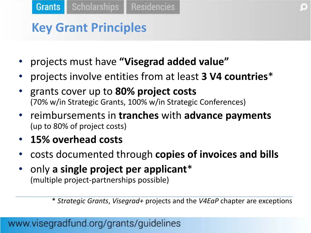 key grant principles