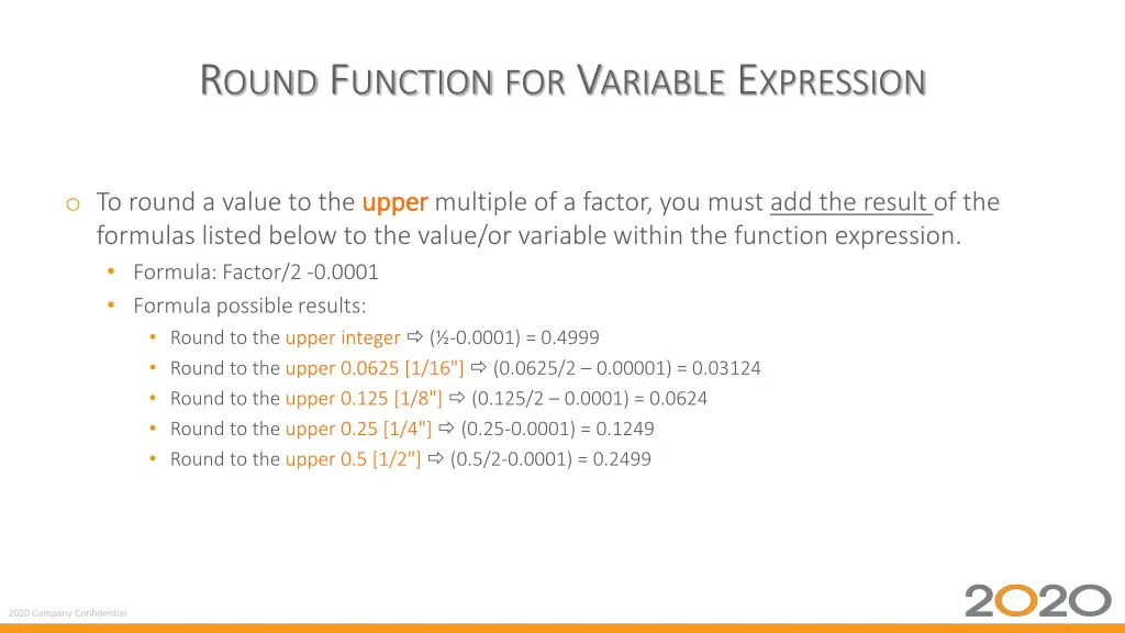 r ound f unction for v ariable e xpression 2