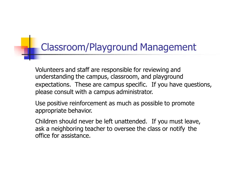 classroom playground management
