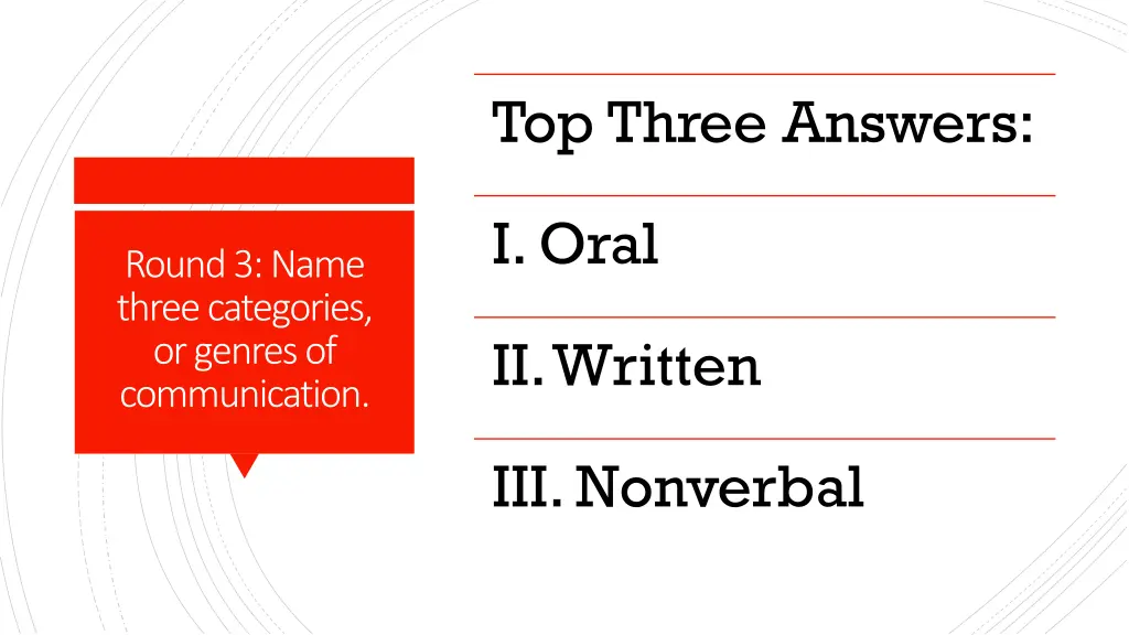 top three answers