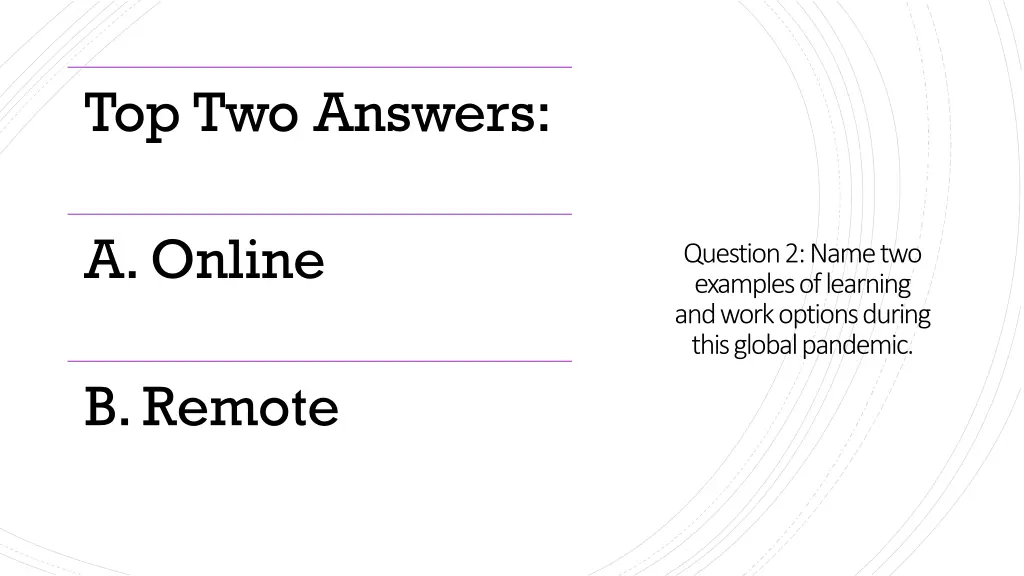 top two answers