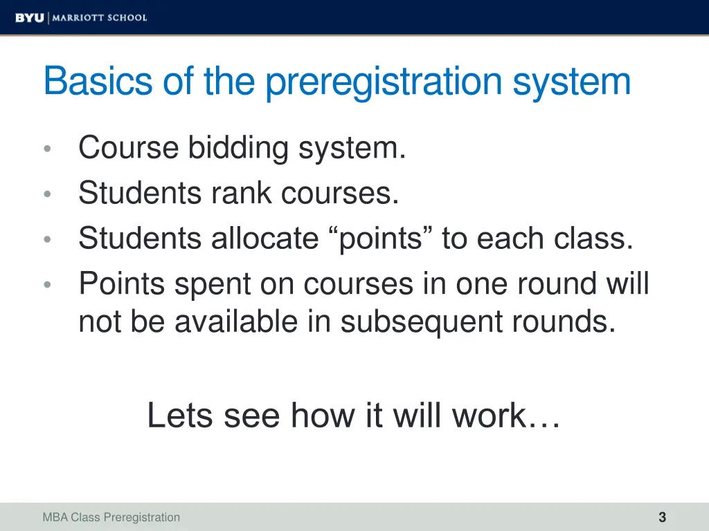 basics of the preregistration system