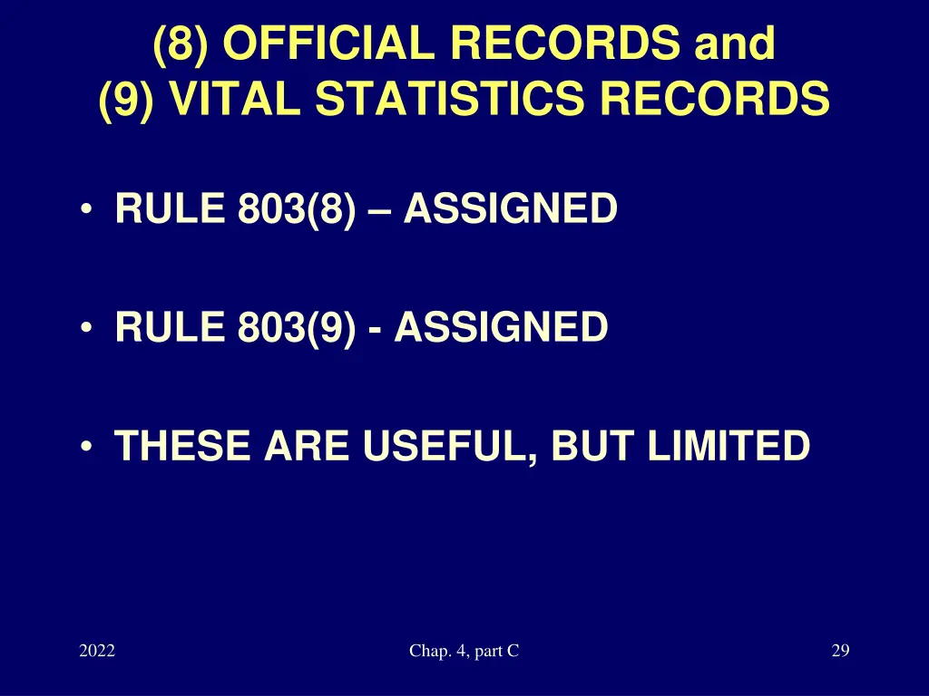 8 official records and 9 vital statistics records