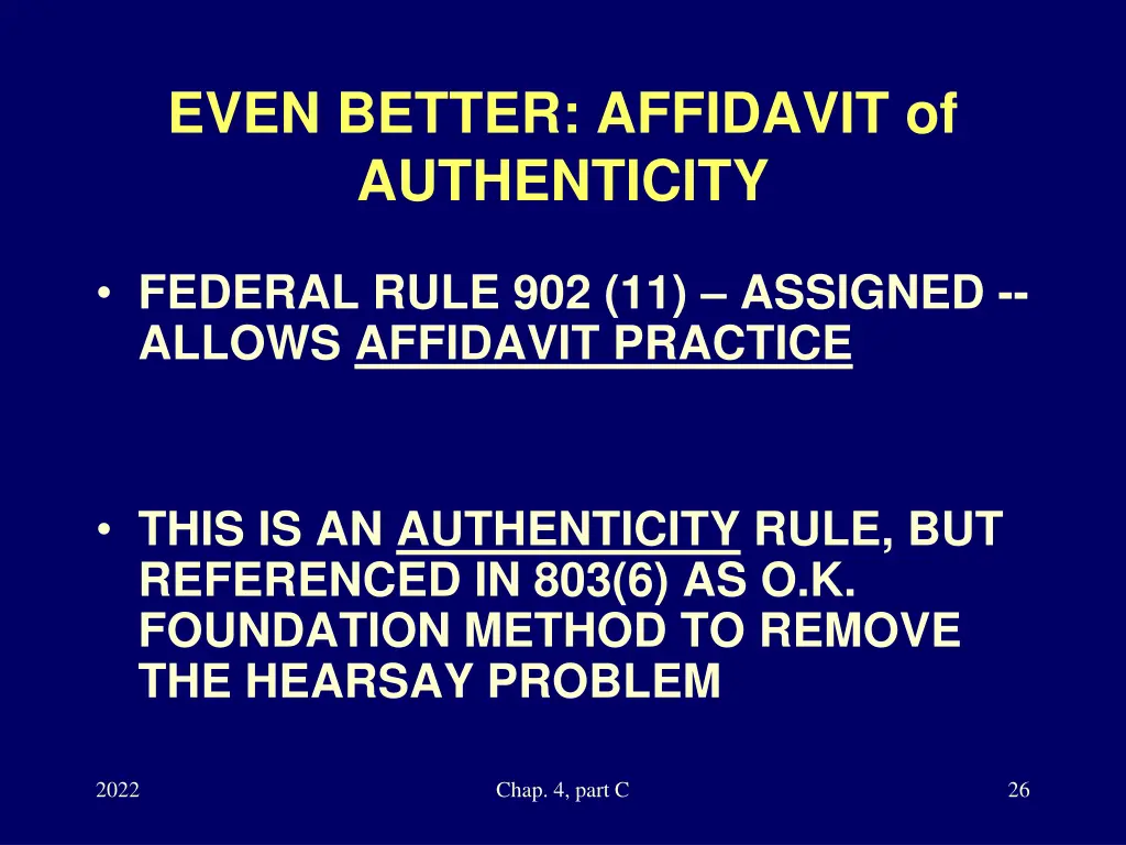 even better affidavit of authenticity