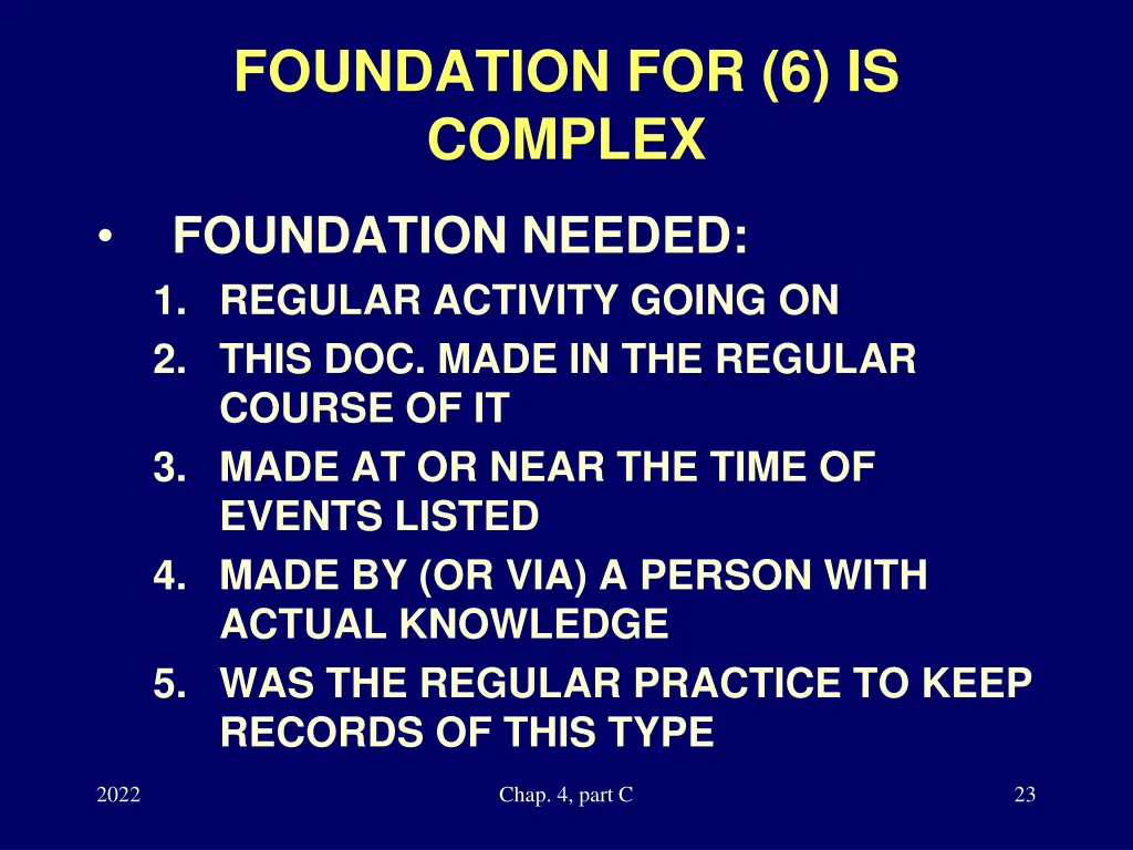 foundation for 6 is complex