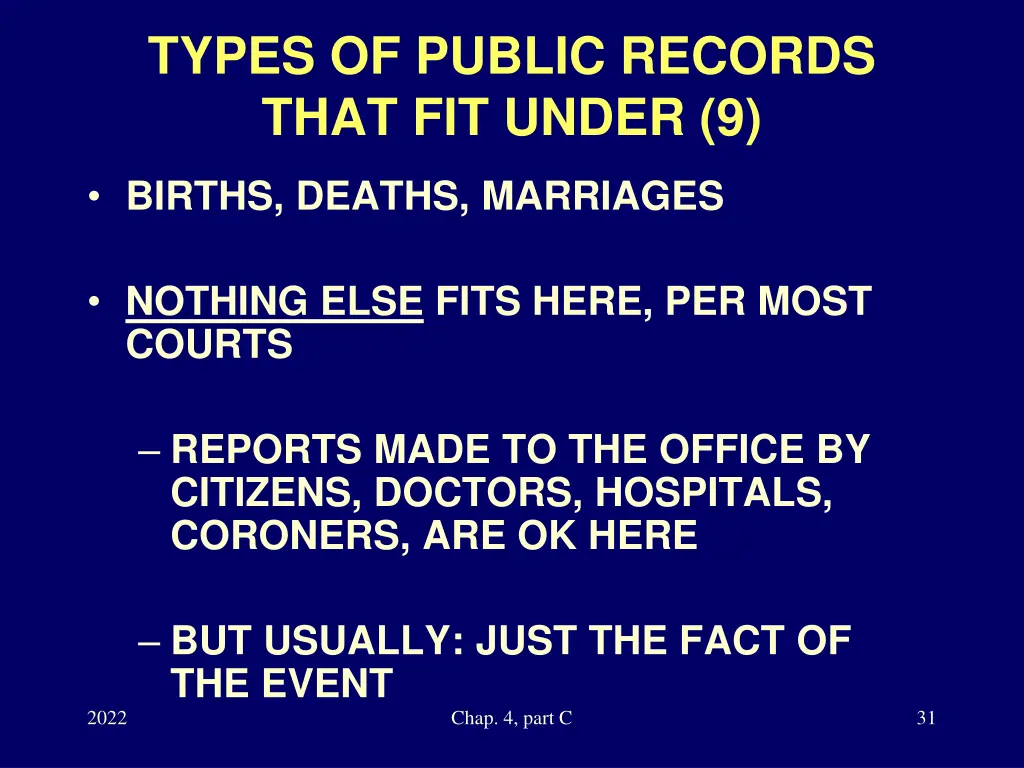 types of public records that fit under 9