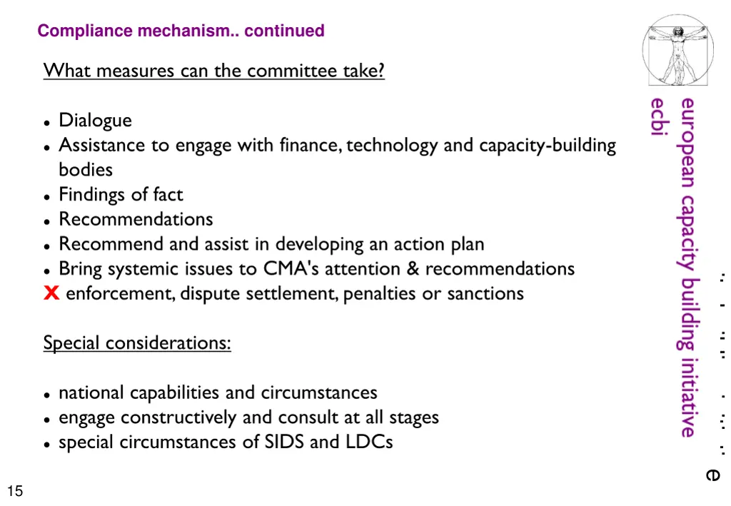 compliance mechanism continued