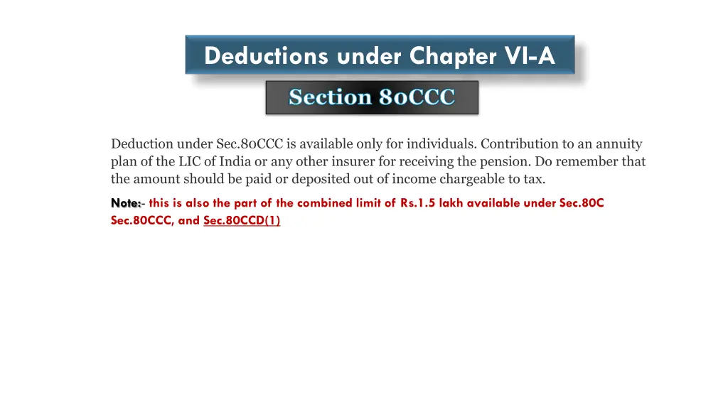deductions under chapter vi a 1