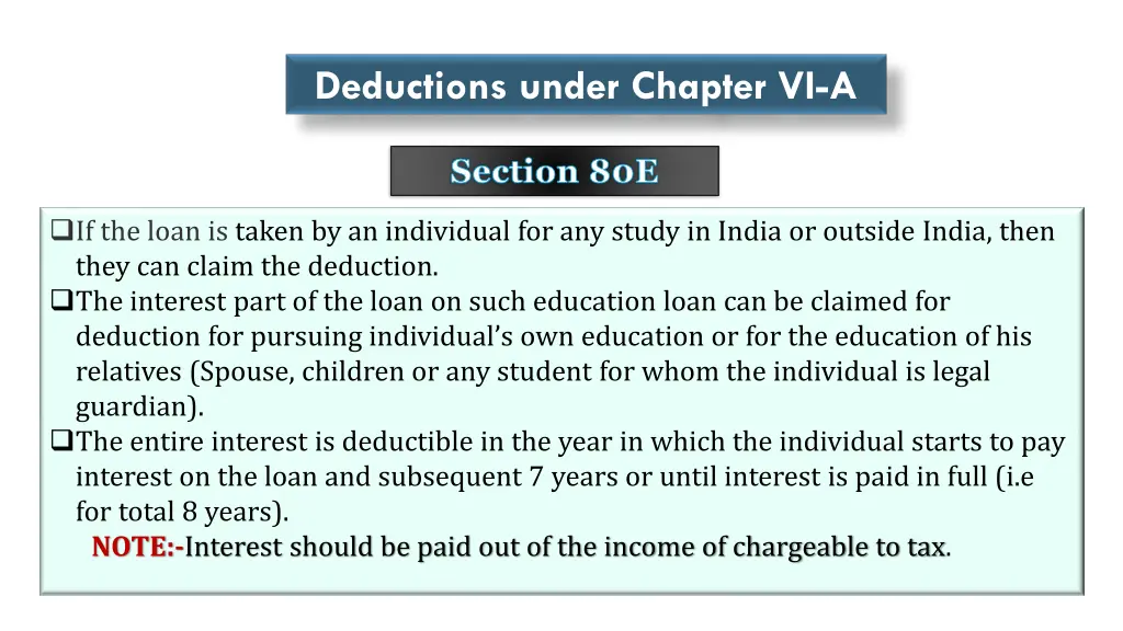 deductions under chapter vi a 7