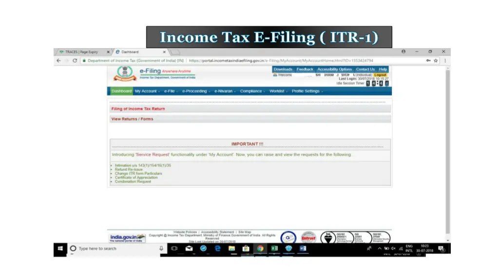 income tax e filing itr 1 4