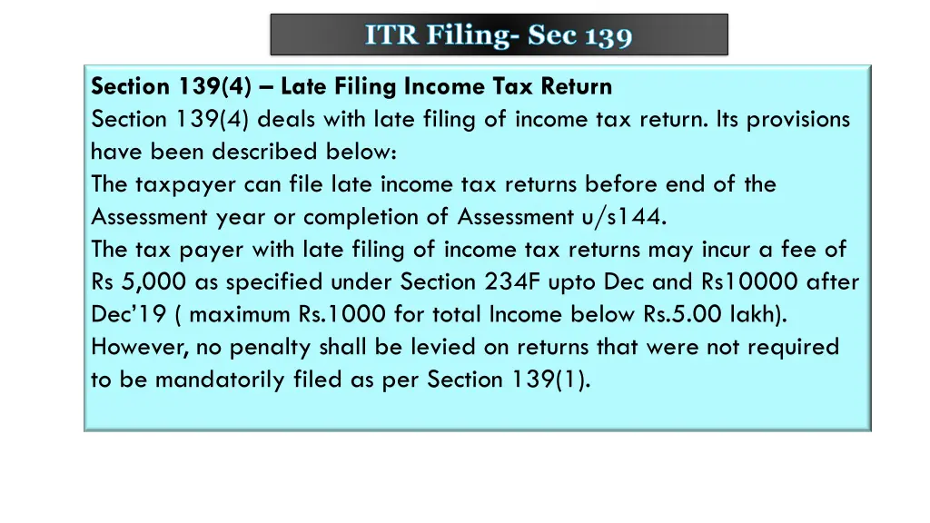 itr filing sec 139 2