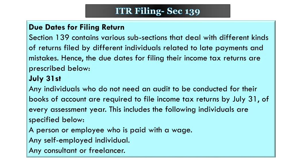 itr filing sec 139 8