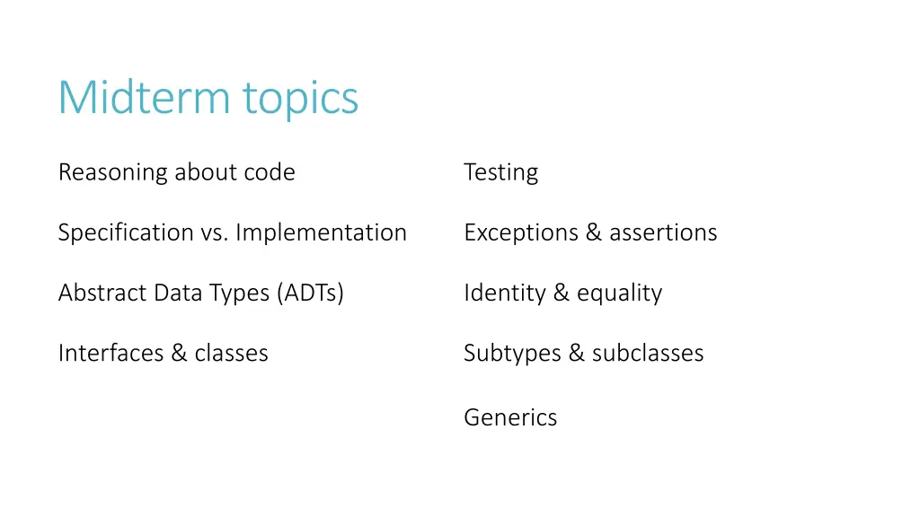 midterm topics