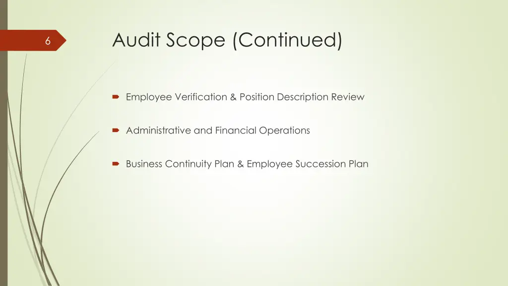 audit scope continued