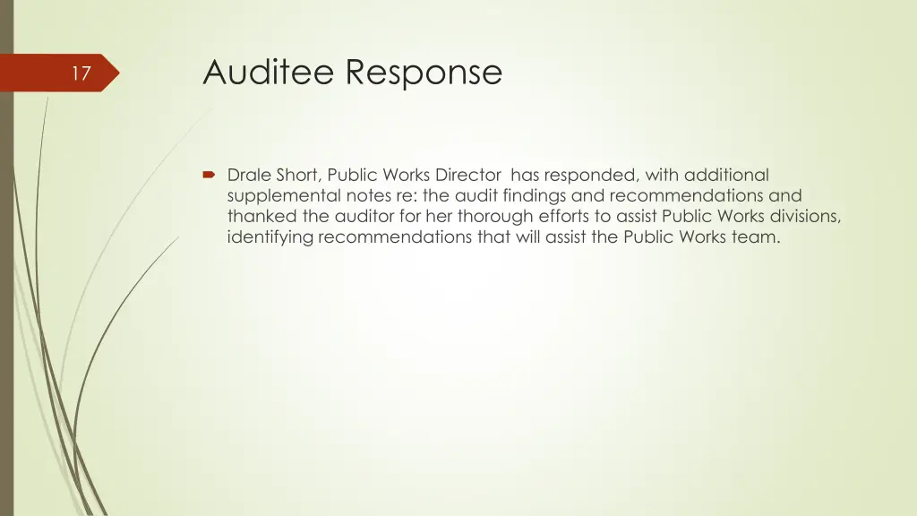 auditee response