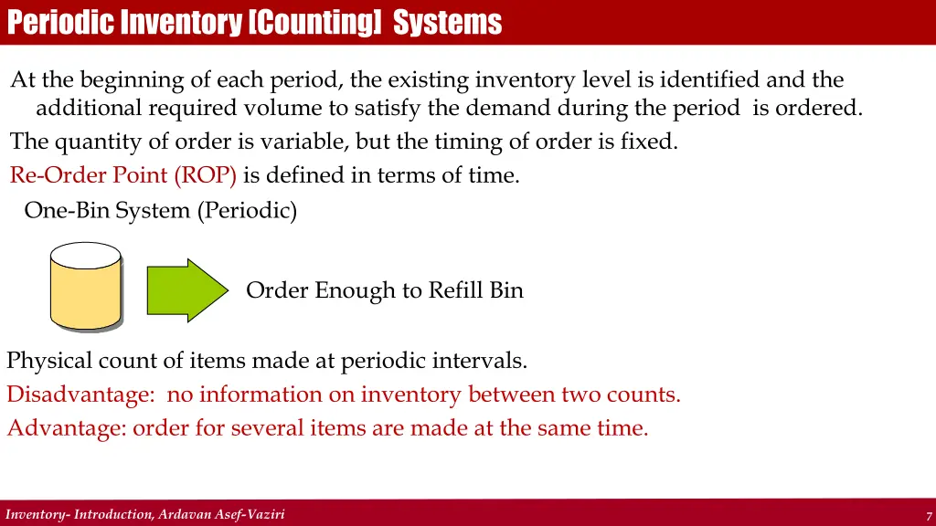 periodic inventory counting systems