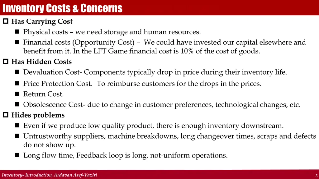 why we are interested in reducing inventory