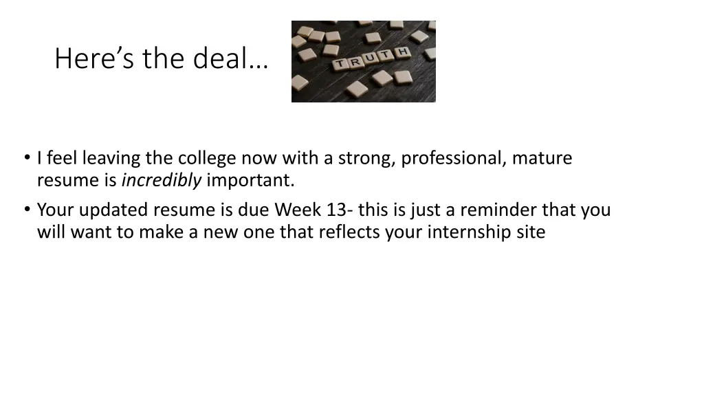 here s the deal