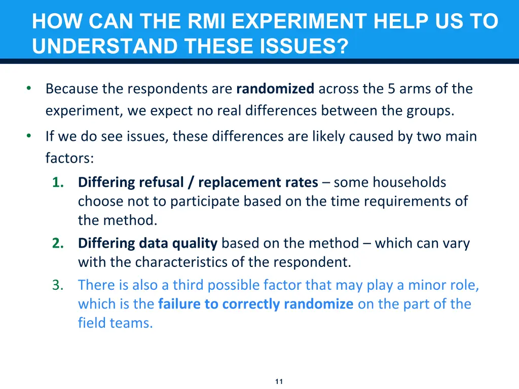 how can the rmi experiment help us to understand