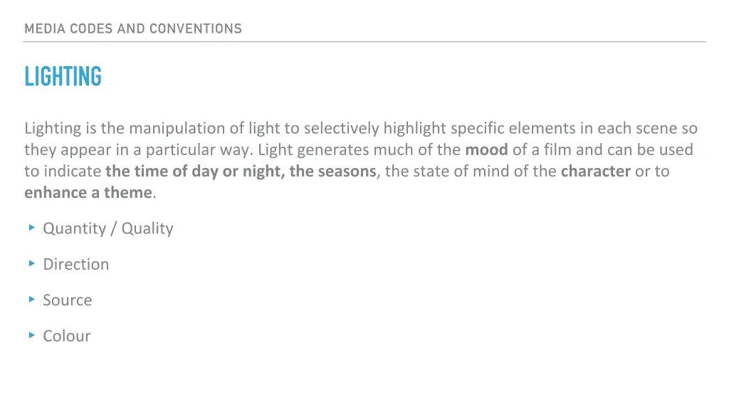 media codes and conventions