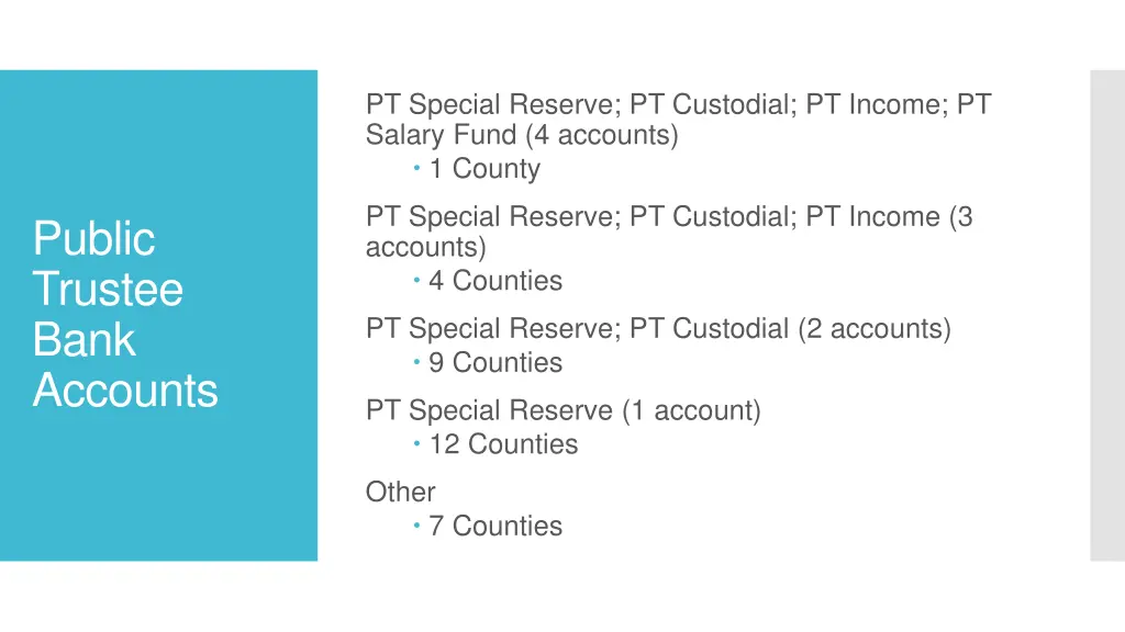 pt special reserve pt custodial pt income