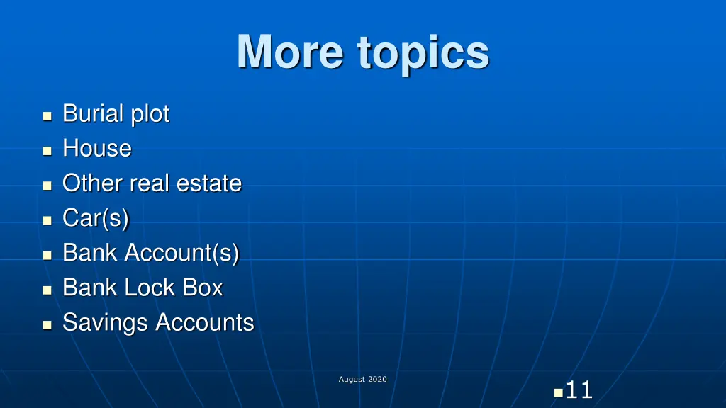 more topics
