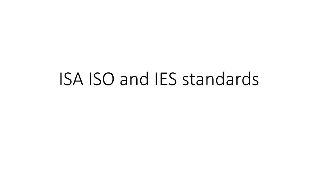 isa iso and ies standards