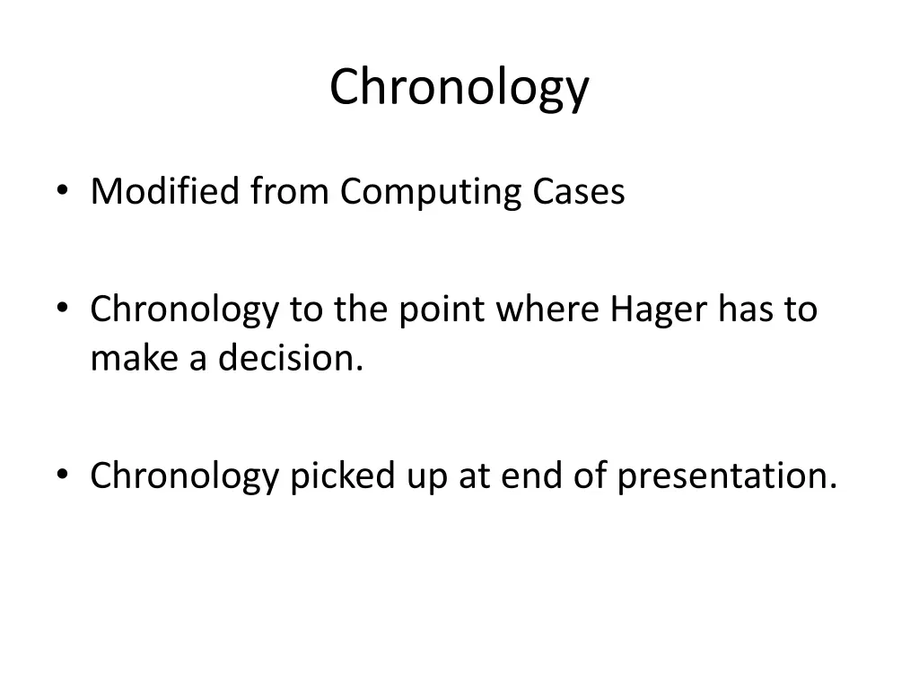 chronology