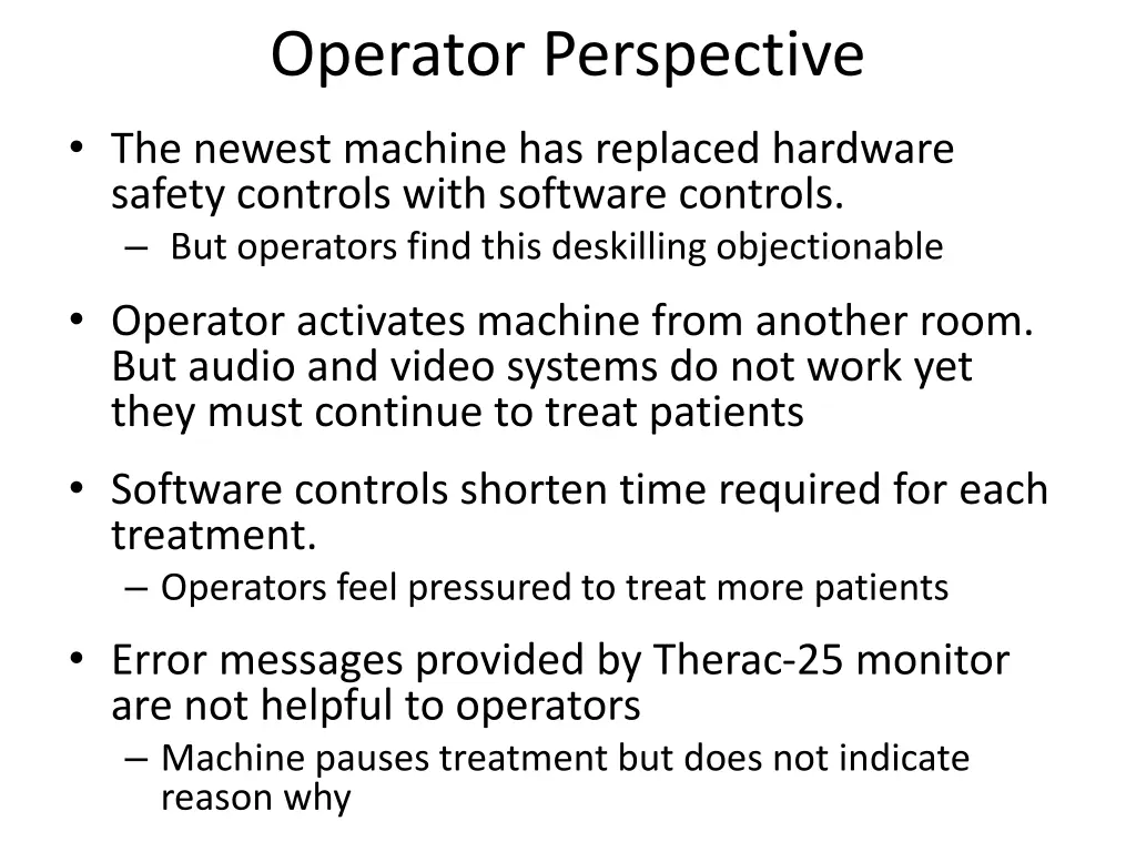operator perspective